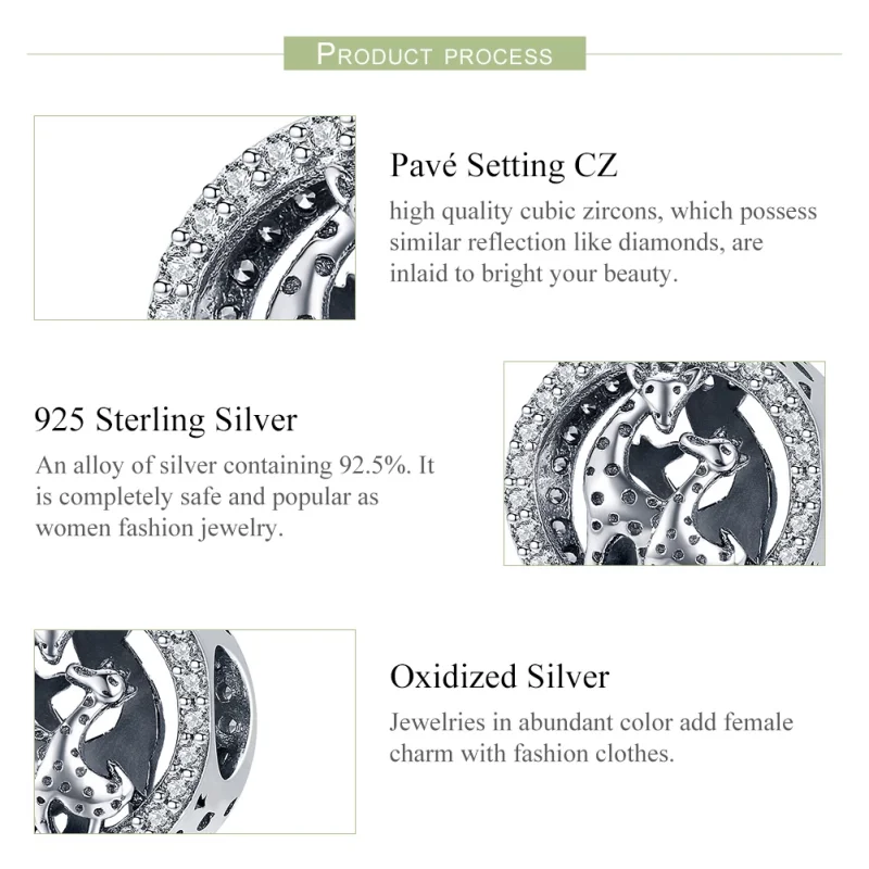 (image for) Pandora Style Silver Giraffe Charm - SCC997 - View 7