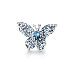 (image for) Pandora Style Silver Glitter Butterfly Charm - BSC061