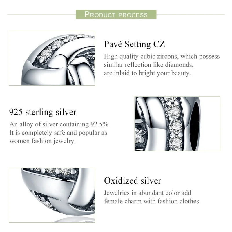 (image for) Pandora Style Silver Glittering Complex Charm - SCC302 - View 6