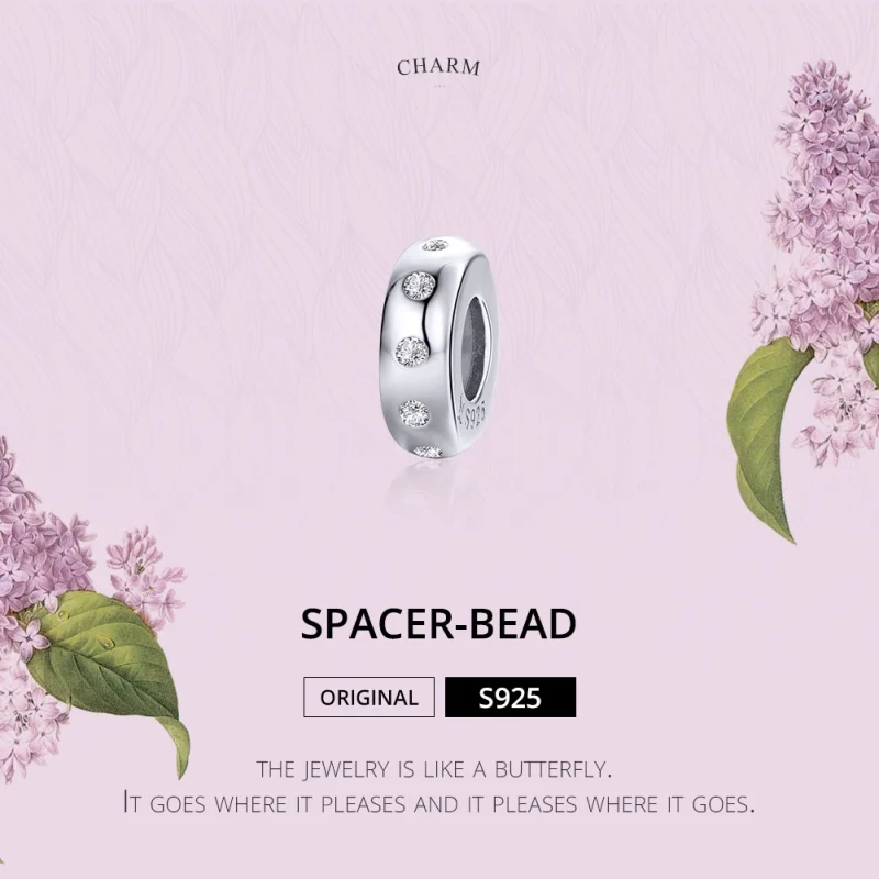 (image for) Pandora Style Silver Glittering Spacer - SCC1171 - View 2