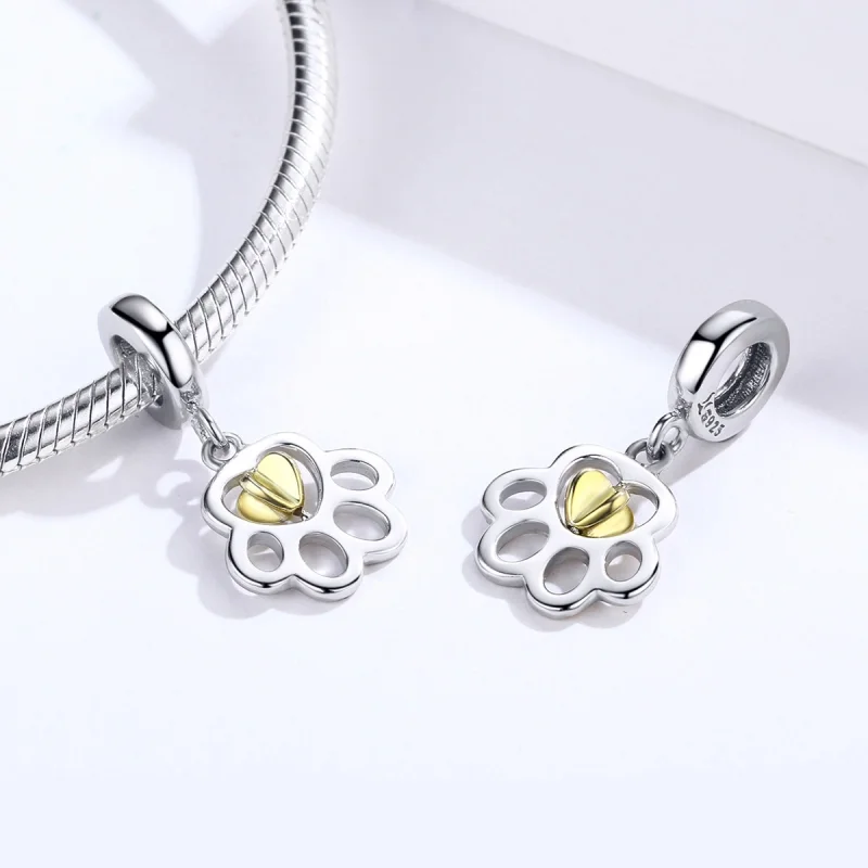 (image for) Pandora Style Silver & Gold-Plated Cure Pet Dangle - SCC1251 - View 5