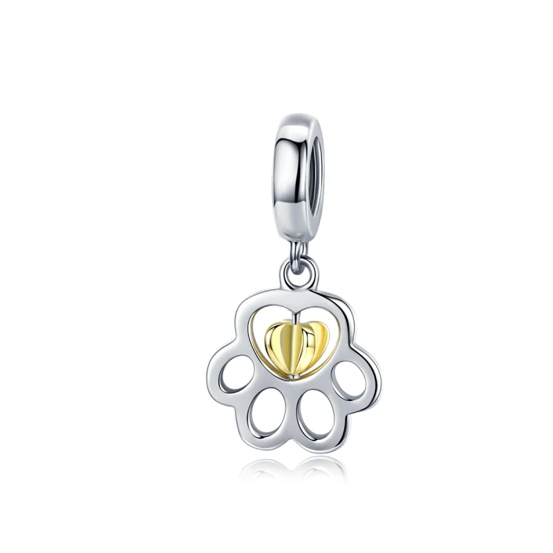 (image for) Pandora Style Silver & Gold-Plated Cure Pet Dangle - SCC1251 - Product Image