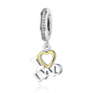(image for) Pandora Style Silver & Gold-Plated I Love Dad Dangle - SCC052