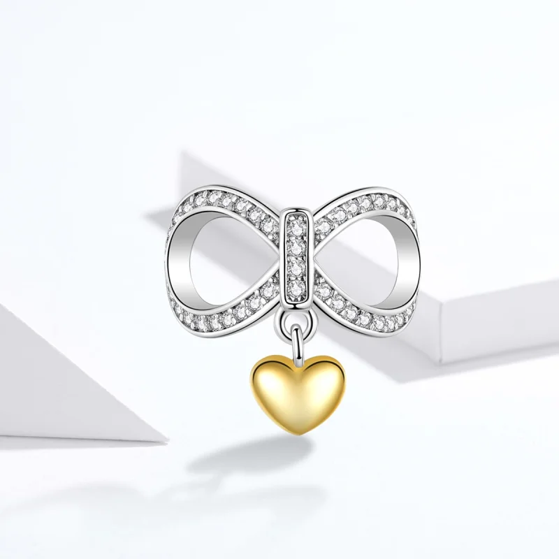 (image for) Pandora Style Silver & Gold-Plated Infinite Love Charm - SCC1300 - View 5