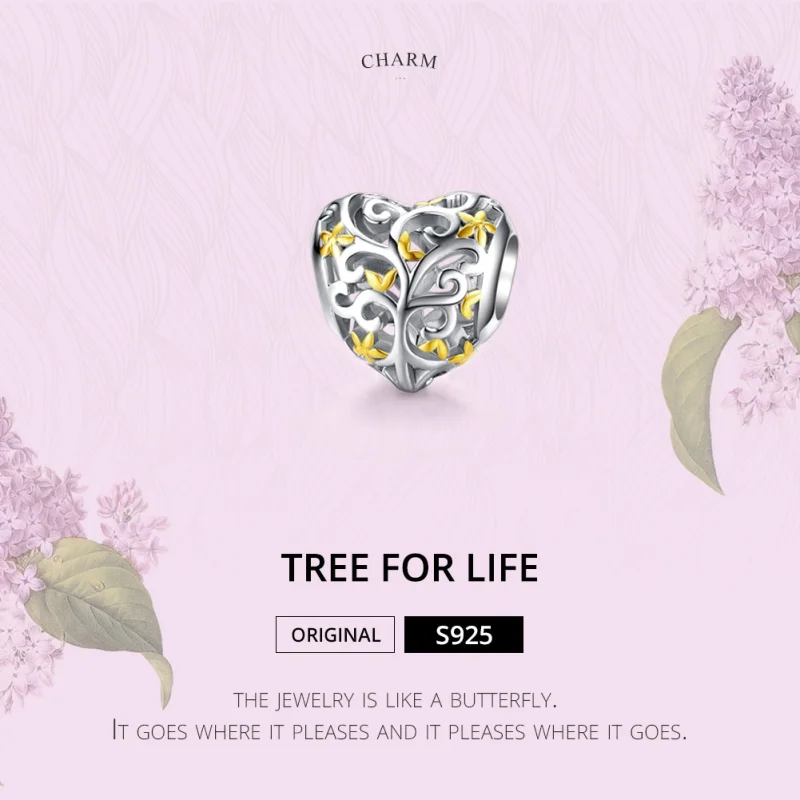 (image for) Pandora Style Silver & Gold-Plated Life Tree Charm - SCC1249 - View 4