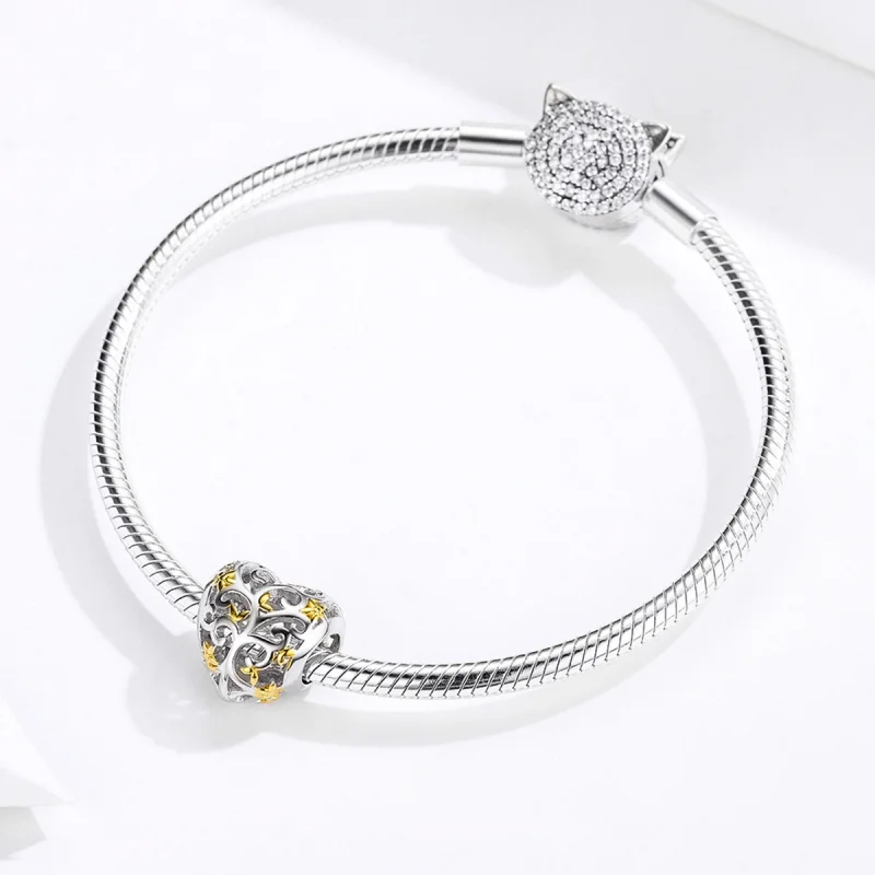 (image for) Pandora Style Silver & Gold-Plated Life Tree Charm - SCC1249 - View 5