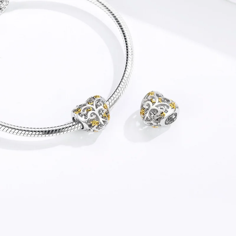 (image for) Pandora Style Silver & Gold-Plated Life Tree Charm - SCC1249 - View 6