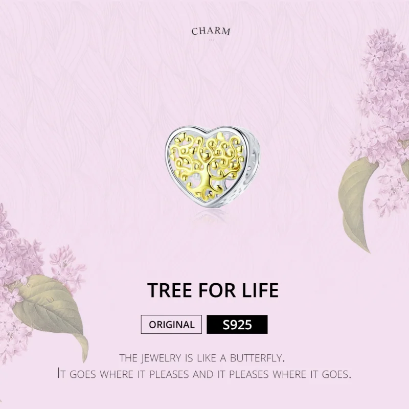 (image for) Pandora Style Silver & Gold-Plated Life Tree Charm - SCC1264 - View 3