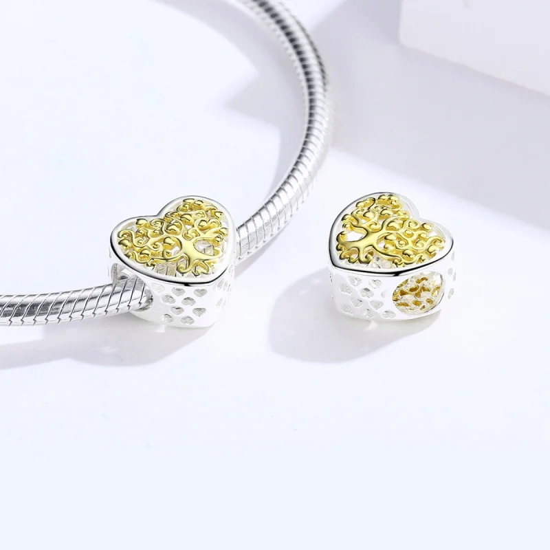 (image for) Pandora Style Silver & Gold-Plated Life Tree Charm - SCC1264 - View 5