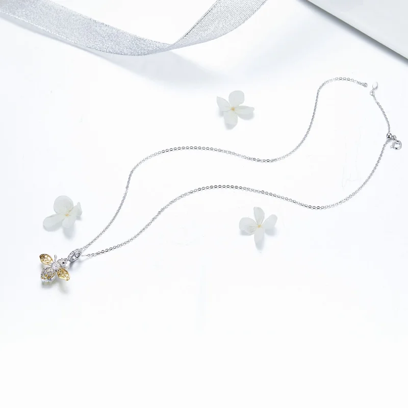 (image for) Pandora Style Silver & Gold-Plated Motion Bee Dangle - SCC1125 - View 6