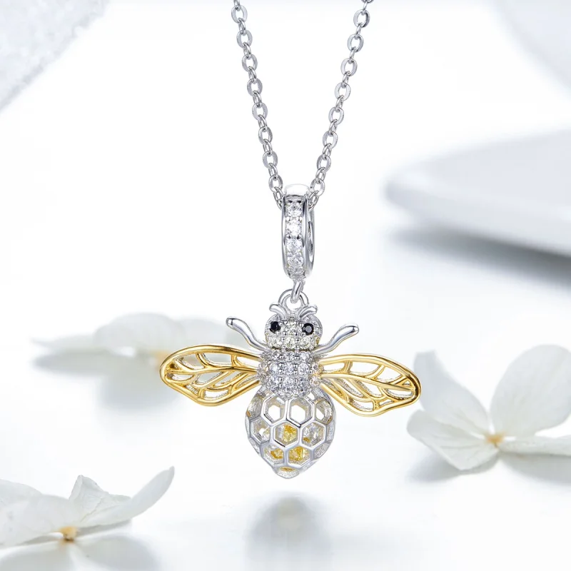 (image for) Pandora Style Silver & Gold-Plated Motion Bee Dangle - SCC1125 - View 9