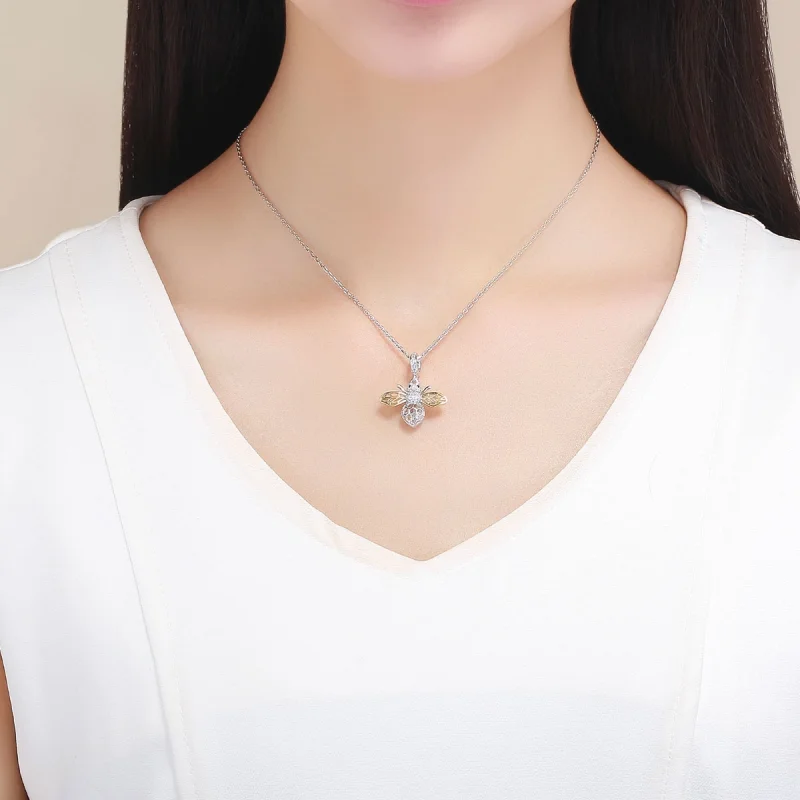 (image for) Pandora Style Silver & Gold-Plated Motion Bee Dangle - SCC1125 - View 10