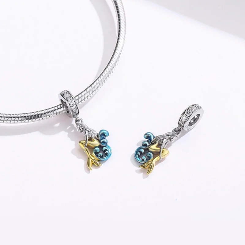 (image for) Pandora Style Silver & Gold-Plated Waiting Mermaid Dangle - SCC1166 - View 4