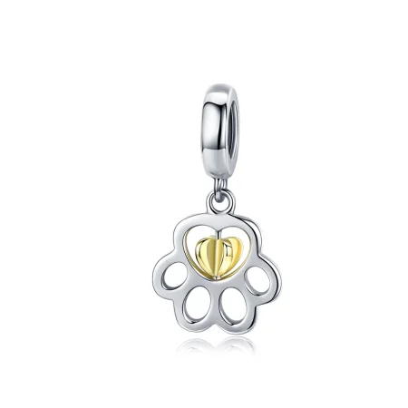 Pandora Style Silver & Gold-Plated Cure Pet Dangle - SCC1251 Pandora Style Silver & Gold-Plated Cure Pet Dangle - SCC1251