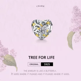 Pandora Style Silver & Gold-Plated Life Tree Charm - SCC1249 Pandora Style Silver & Gold-Plated Life Tree Charm - SCC1249