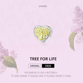 Pandora Style Silver & Gold-Plated Life Tree Charm - SCC1264 Pandora Style Silver & Gold-Plated Life Tree Charm - SCC1264