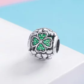 Pandora Style Silver Green Clover Charm - SCC964 Pandora Style Silver Green Clover Charm - SCC964