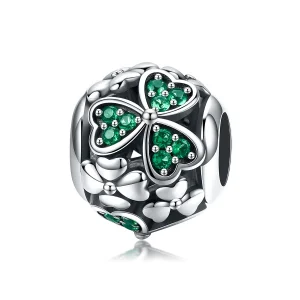 (image for) Pandora Style Silver Green Clover Charm - SCC964
