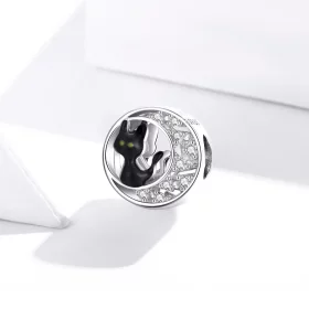 Pandora Style Silver Halloween Black Cat Charm - BSC325 Pandora Style Silver Halloween Black Cat Charm - BSC325