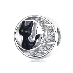 Pandora Style Silver Halloween Black Cat Charm - BSC325 Pandora Style Silver Halloween Black Cat Charm - BSC325