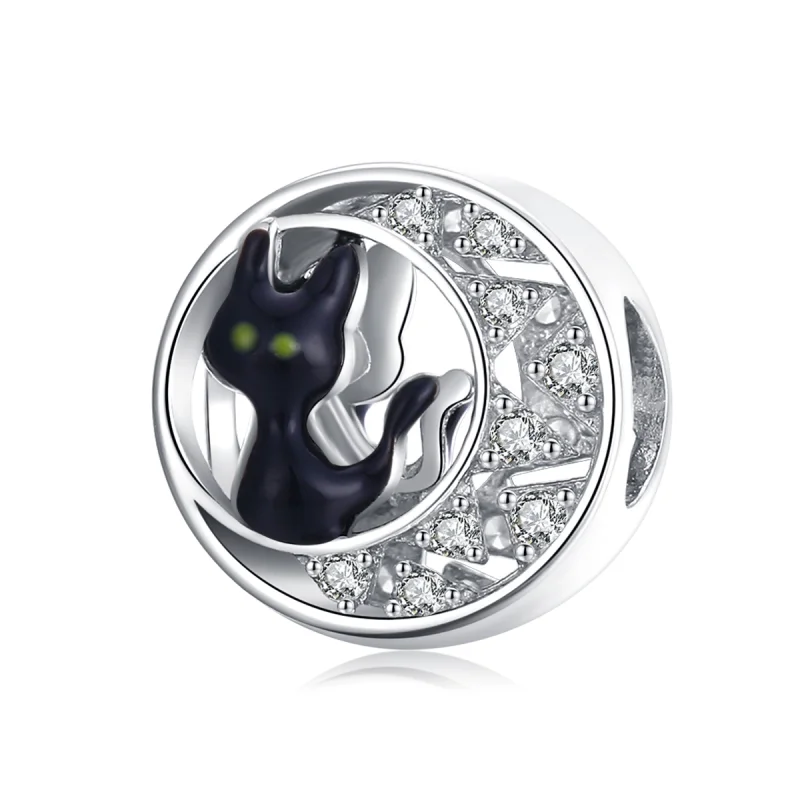 (image for) Pandora Style Silver Halloween Black Cat Charm - BSC325 - Product Image