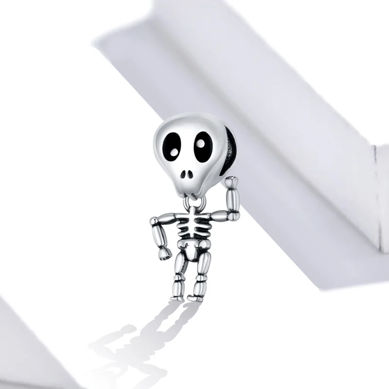 (image for) Pandora Style Silver Halloween Skull Man Charm - SCC1617 - View 2