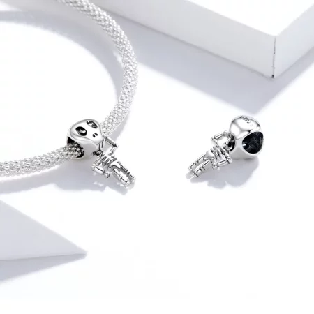 Pandora Style Silver Halloween Skull Man Charm - SCC1617