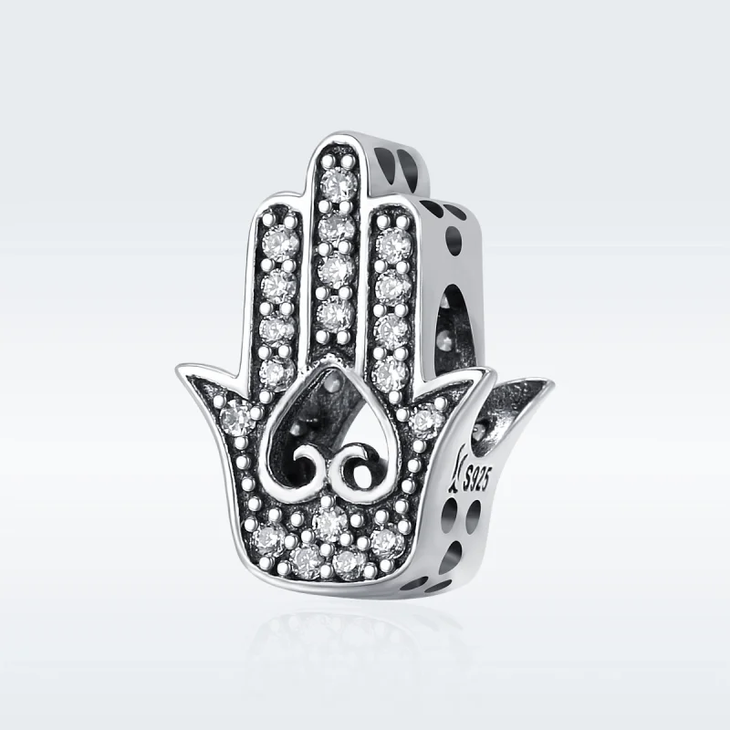 (image for) Pandora Style Silver Hamsa Charm - SCC225 - View 2