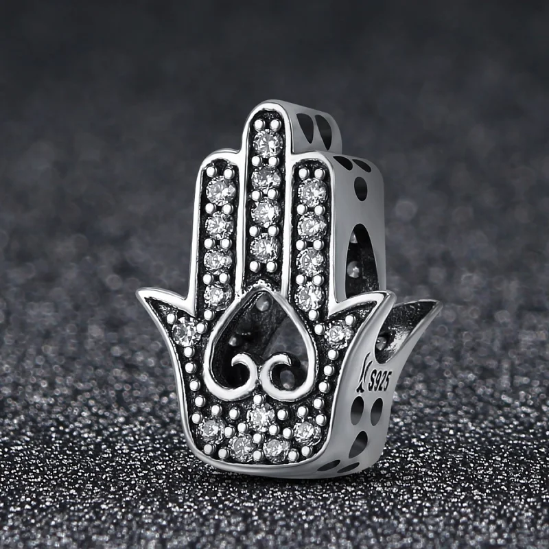 (image for) Pandora Style Silver Hamsa Charm - SCC225 - View 3