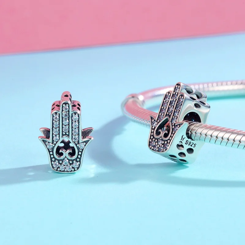 (image for) Pandora Style Silver Hamsa Charm - SCC225 - View 5
