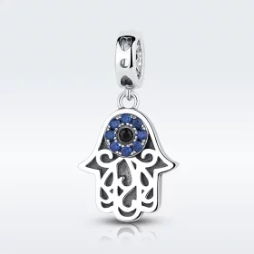 Pandora Style Silver Hamsa Hand Dangle - SCC085