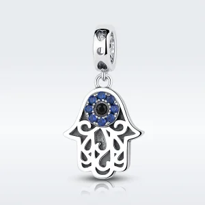 (image for) Pandora Style Silver Hamsa Hand Dangle - SCC085