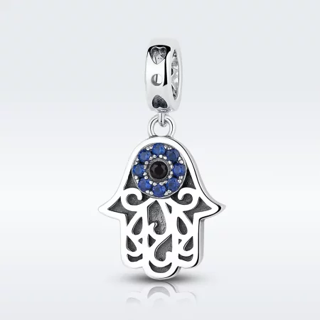 Pandora Style Silver Hamsa Hand Dangle - SCC085