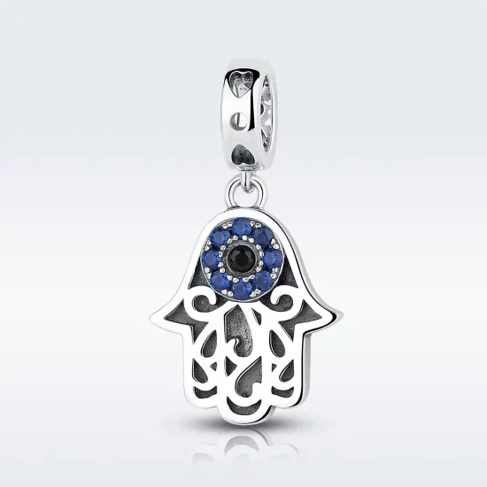 Pandora Style Silver Hamsa Hand Dangle - SCC085