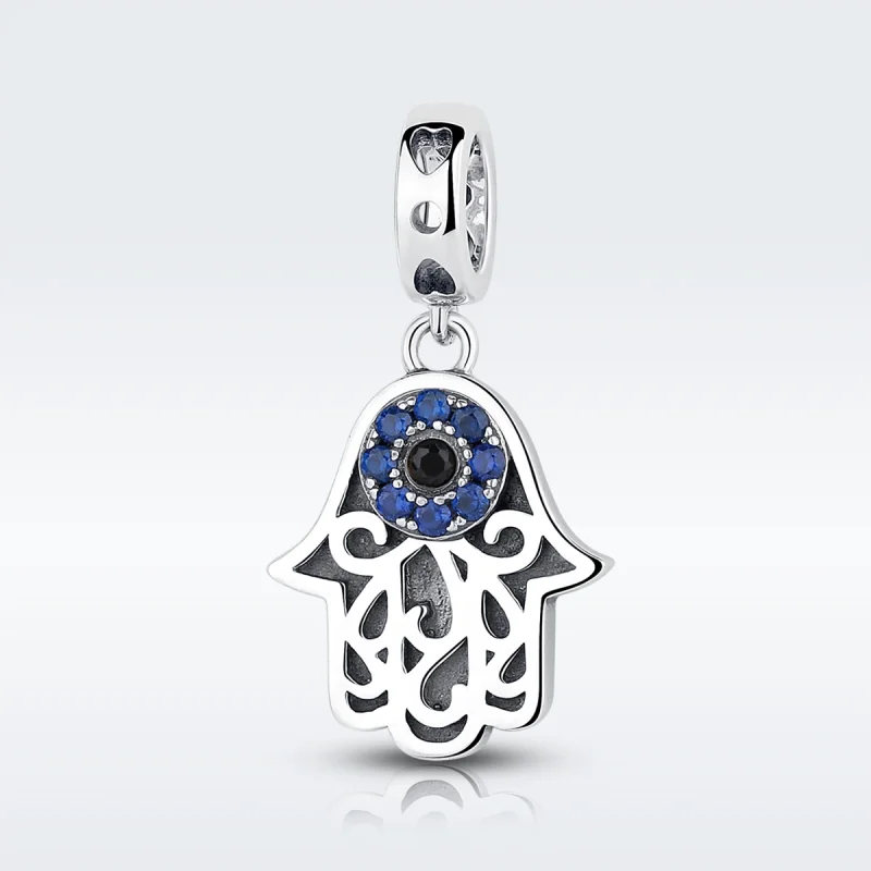 (image for) Pandora Style Silver Hamsa Hand Dangle - SCC085 - Product Image