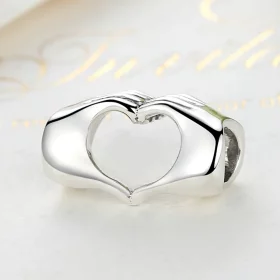 Pandora Style Silver Hands with Love Charm - SCC125 Pandora Style Silver Hands with Love Charm - SCC125
