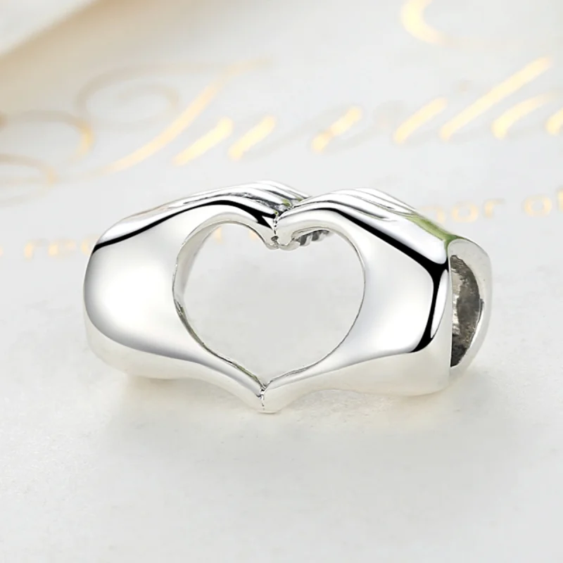 (image for) Pandora Style Silver Hands with Love Charm - SCC125 - View 2
