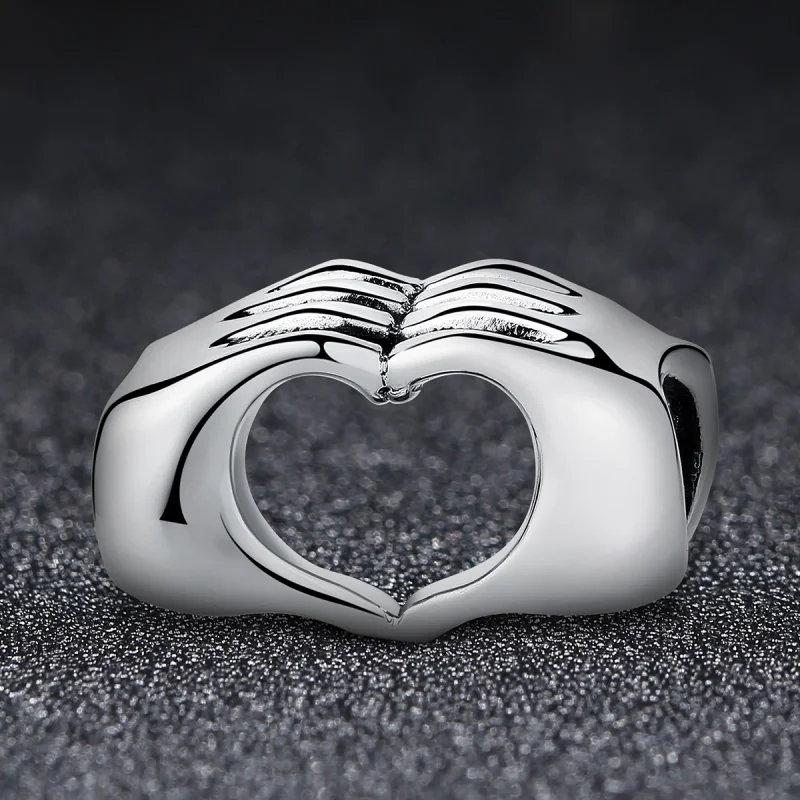 (image for) Pandora Style Silver Hands with Love Charm - SCC125 - View 5