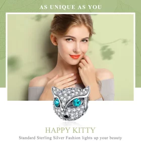 Pandora Style Silver Happy Kitty Charm - SCC1131 Pandora Style Silver Happy Kitty Charm - SCC1131