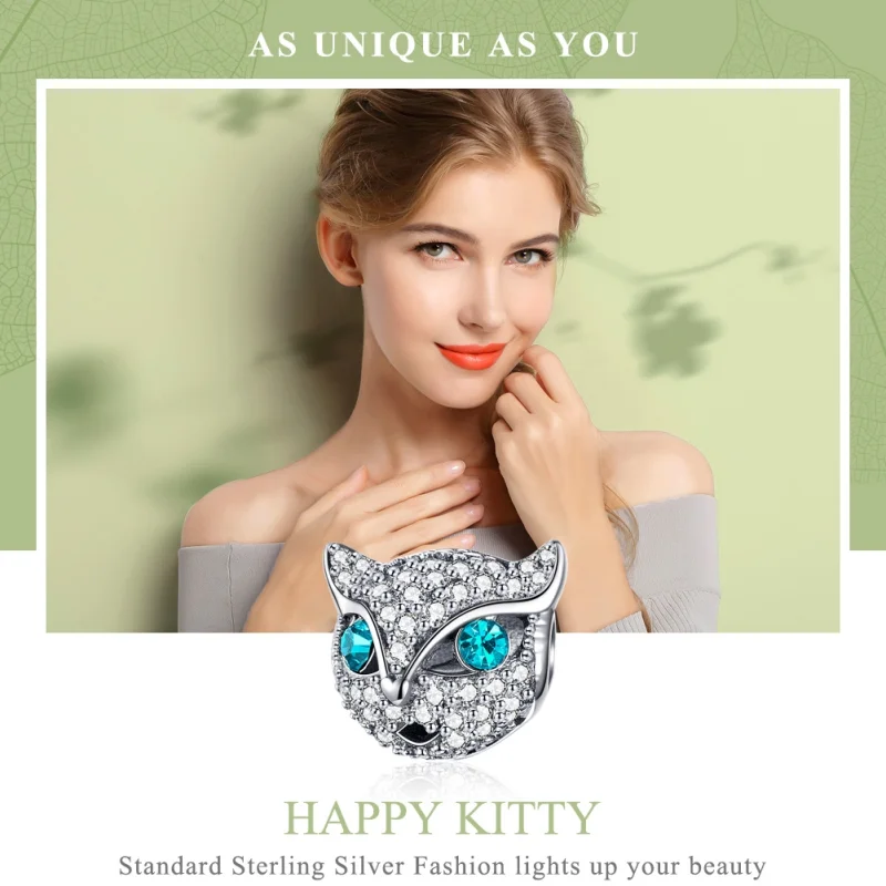 (image for) Pandora Style Silver Happy Kitty Charm - SCC1131 - View 2