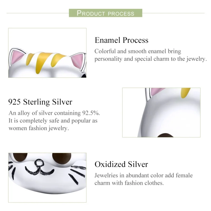 (image for) Pandora Style Silver Happy Kitty Charm - SCC1142 - View 4