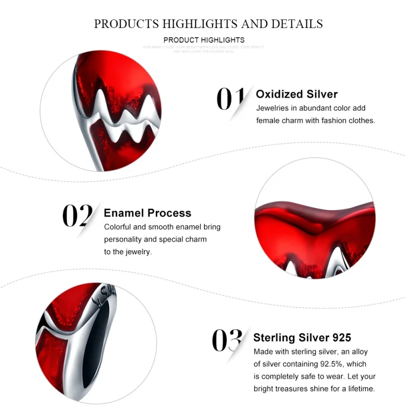 (image for) Pandora Style Silver Heart Beat Charm - SCC249 - View 7