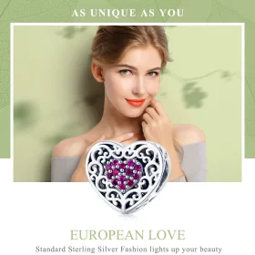 Pandora Style Silver Heart Charm - SCC1109 Pandora Style Silver Heart Charm - SCC1109