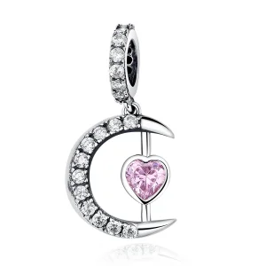 (image for) Pandora Style Silver Heart of The Moon Dangle - SCC040