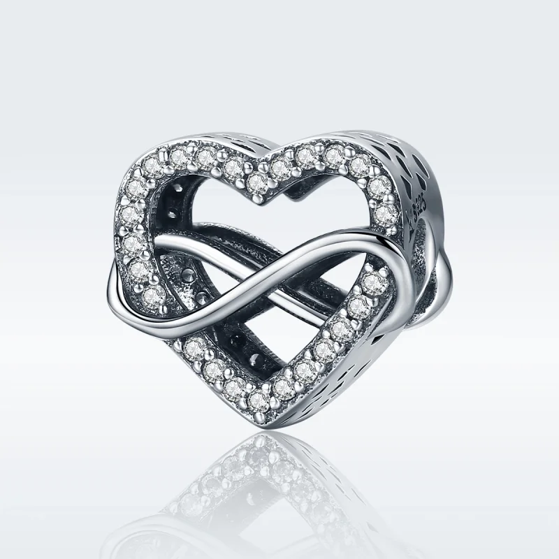 (image for) Pandora Style Silver Heart Shape Charm - SCC432 - View 2