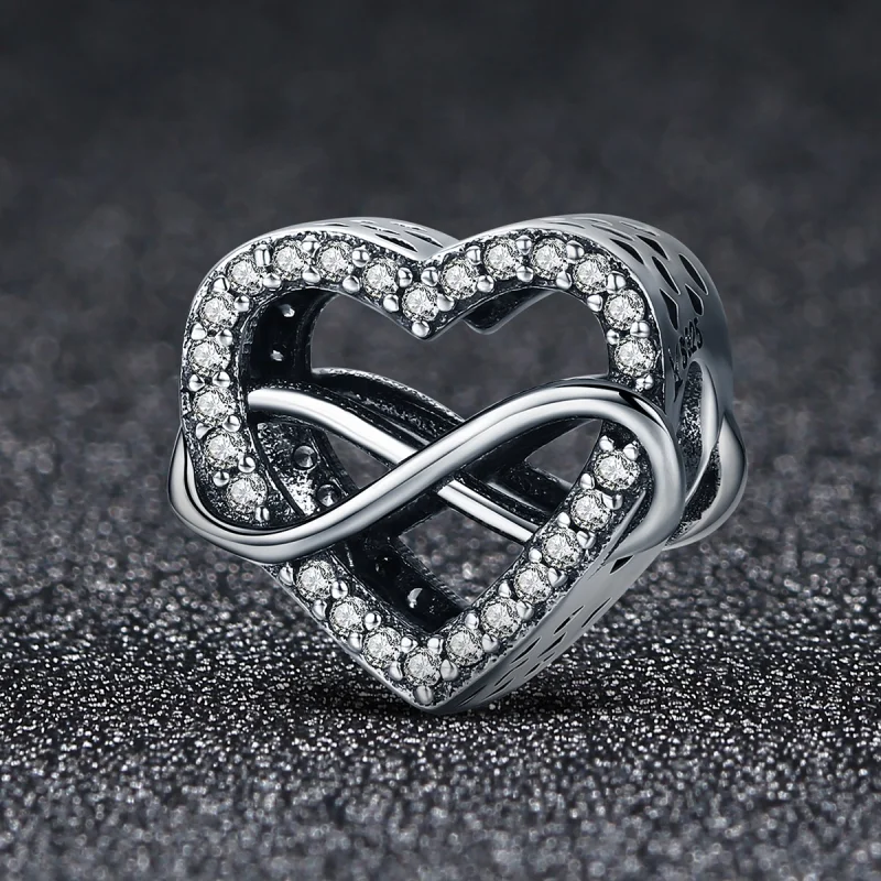 (image for) Pandora Style Silver Heart Shape Charm - SCC432 - View 3