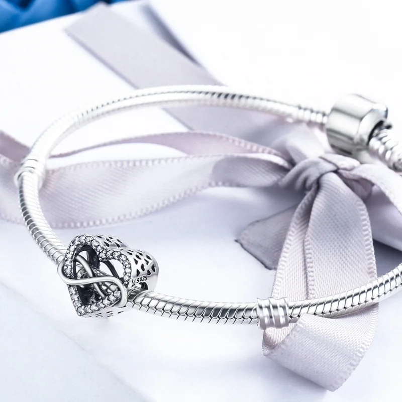 (image for) Pandora Style Silver Heart Shape Charm - SCC432 - View 6