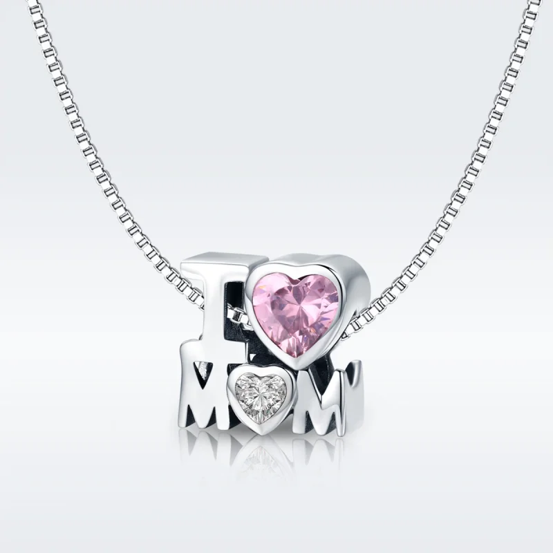 (image for) Pandora Style Silver I Love Mom Charm - SCC579 - View 2