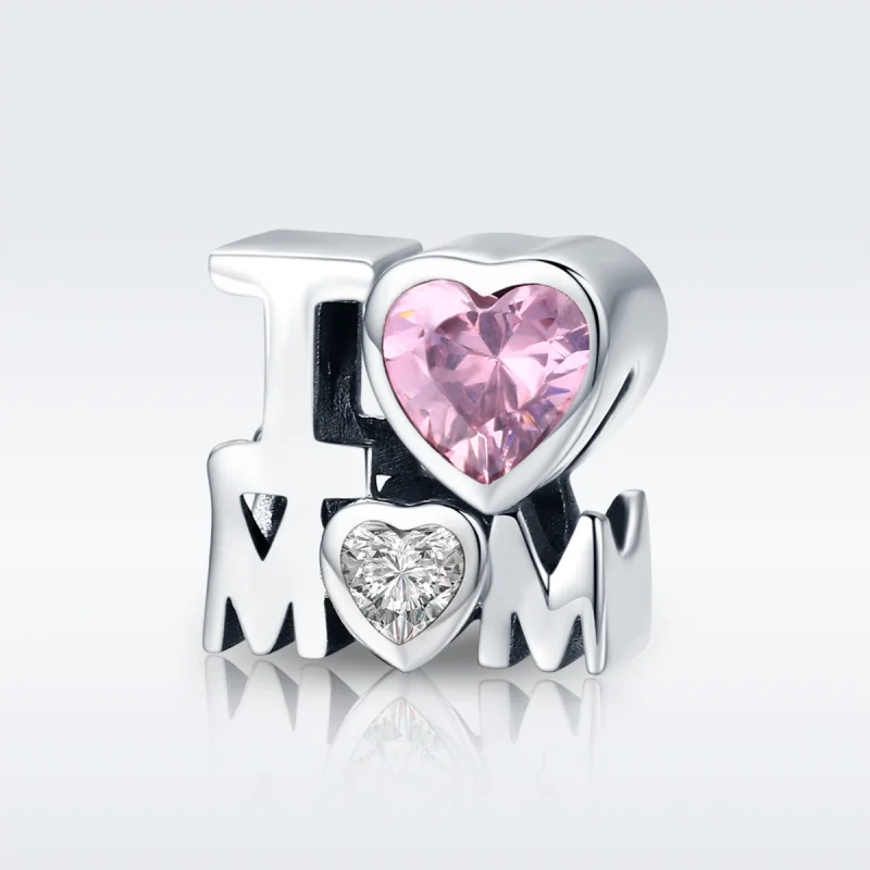 (image for) Pandora Style Silver I Love Mom Charm - SCC579 - View 3