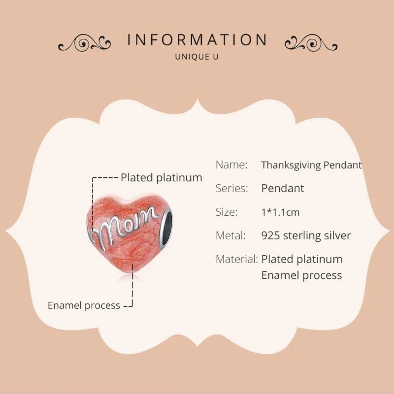 (image for) Pandora Style Silver In Memory of Mom Charm - SCC1793 - View 6